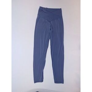 Aerie OFFLINE Real Me Crossover 7/8 Leggings Blue Grey High Rise Large Long 406)